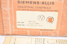 NEW Siemens MSP30Q Manual Starter Protector Adjust Range: 10-16 Amp 600V AC MAX