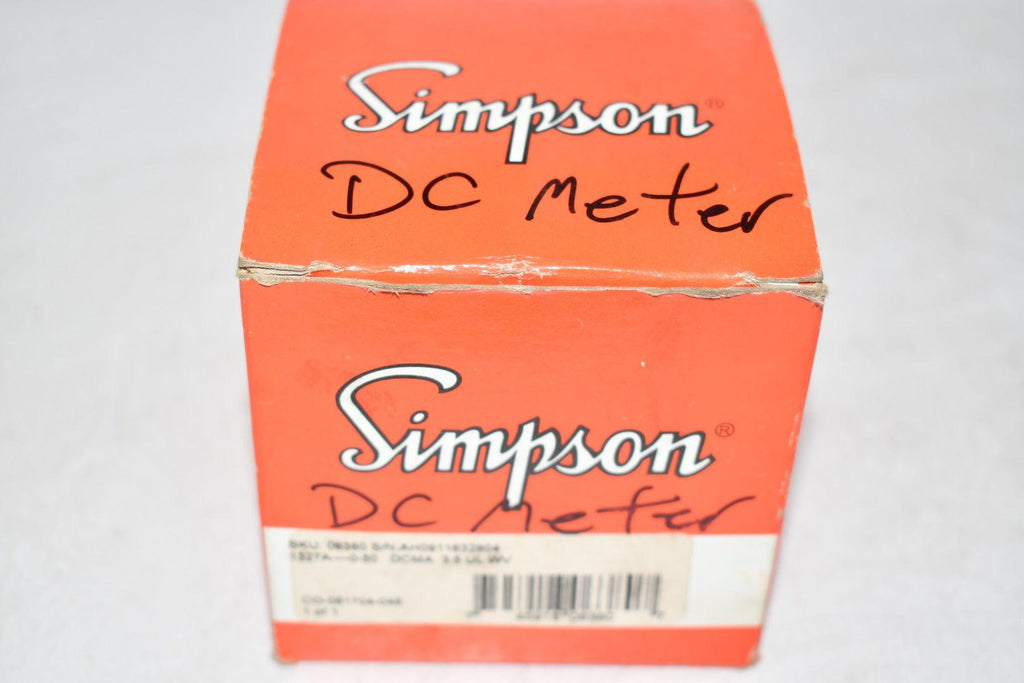 NEW Simpson 06380 Analog Panel Meter, Black Spade Type Pointer, DC Cur ...