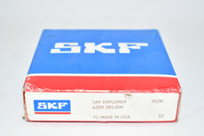 NEW SKF 6209 2RSJEM Radial/Deep Groove Ball Bearing - Round Bore, 45 mm ID, 85 mm OD, 19 mm Width, Double Sealed