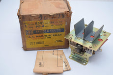 NEW SQUARE D 8501PO4 AC Magnetic CONTROL RELAY 8501 PO-4 120V 60C 4NO 4NC