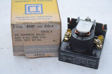 NEW SQUARE D AC CONTROL RELAY 8501CO4 DPST 2NC Open Type 120V Coil