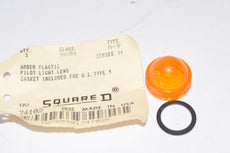 NEW Square D Class 9001 Type A-9 Amber Plastic Pilot Light Lens W/ Gasket