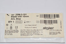 NEW Stryker 2296-3-101 Blade With 10mmm ACL Stop