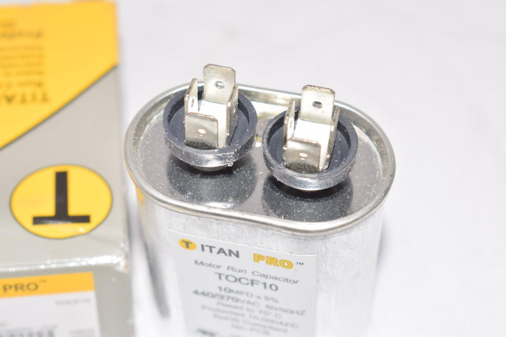 NEW Titan Pro Motor Run Capacitor Oval 10 MFD 440/370 VAC TOCF10 ...