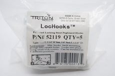 NEW Triton 52119 LocHook 1 -Inch Double Rod 90-Degree Bend 3/16-Inch Diameter Zinc Plated Steel Pegboard Hook for LocBoard, 5-Pack