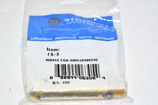 NEW Western 15-3 Brass Regulator Nipple, 1/4 Inch Male NPT, 3 Inch L