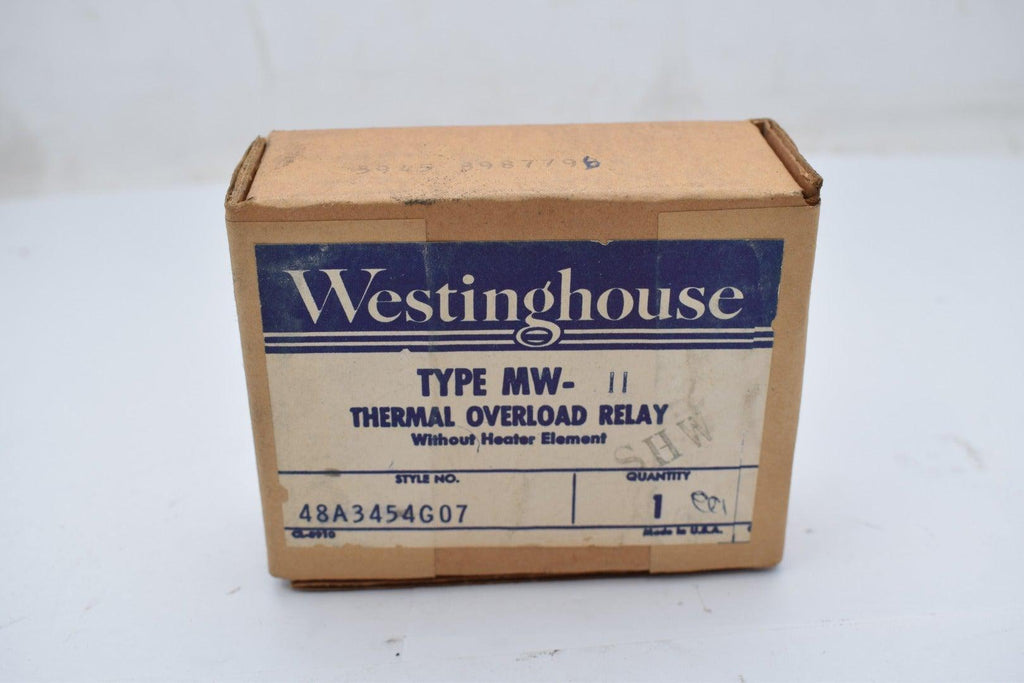 NEW Westinghouse MW-11 OVERLOAD RELAY TYPE MW PANEL MOUNT W/O Heater 48A3454G07