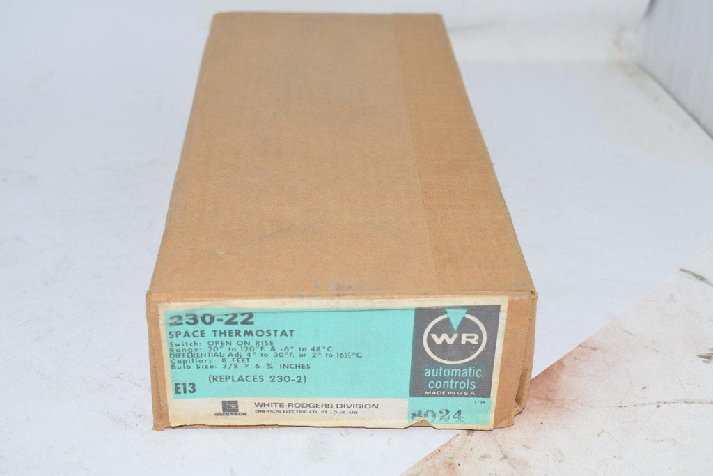 NEW White-Rodgers 230-22 Line Voltage; SPST; Open On Rise Temp Control; 20�F To 120�F Range; Adjustable