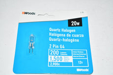 NEW Woods L-76 20W Quartz Halogen Bulb 2 Pin G4 12V