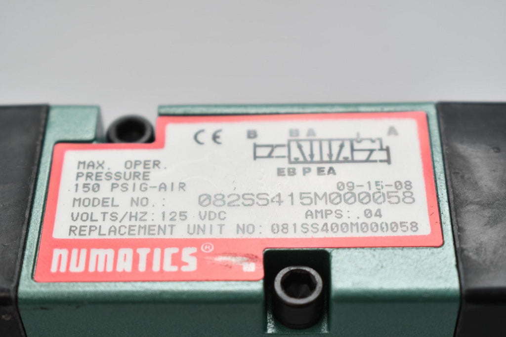 Numatics 082SS415M000058 Mark 8 Double Solenoid Valve 2 Pos/4 Way w/Ma