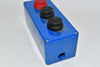 Open Close Stop Pushbutton Switch With Enclosure 7-1/2'' x 3-1/8'' x 3'' Blue