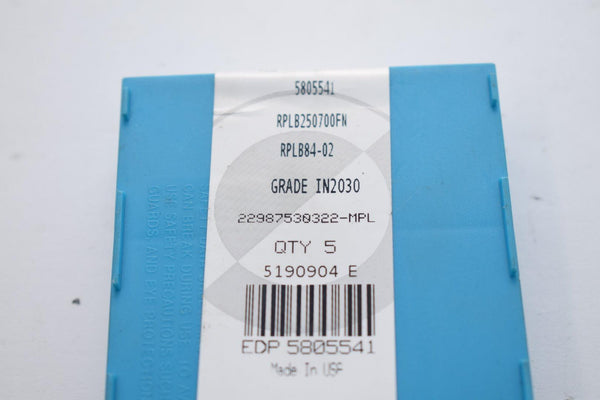 Pack of 1 NEW Ingersoll RPLB250700FN IN2030 FormMaster Carbide Insert ...