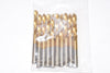 Pack of 10 NEW Coated HSS Jobber Drill Bits Set Size: 9/64''