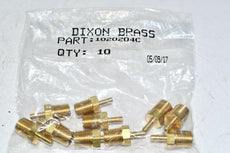 Pack of 10 NEW Dixon Brass 1020204C Insert, 1/4 x 1/8 in, MNPT x Hose Barb, Brass