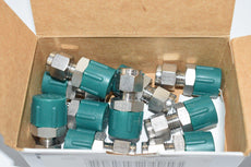 Pack of 10 NEW Parker 4MSC6N-316 A-lok male connector, 316SS, 1/4'' double ferrule tube fitting x 3/8'' MNPT