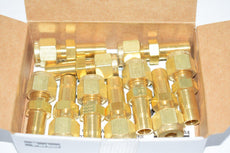 Pack of 10 NEW Parker 6TUR4-B A-lok tube end reducer, brass, 3/8'' tube stub x 1/4'' double ferrule tube fitting
