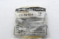 Pack of 10 NEW SMC KQL04-01S Fitting, Elbow-Male, Plastic Body, Tube 4mm, Port R 1/8, KQ Series