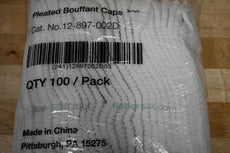 Pack of 100 NEW Fisher Scientific Disposable Polypropylene Bouffant Cap # 12-897-002D