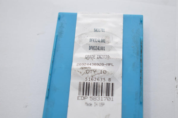 Pack of 3 NEW Ingersoll DFH324L001 IN2030 Carbide Milling Insert