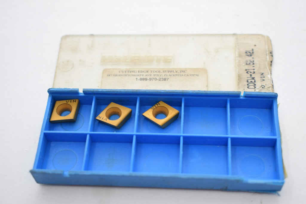 Pack of 3 NEW Valenite CDEW31.5242L Grade V1N Carbide Inserts