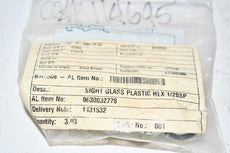 Pack of 4 NEW Alfa Laval 9630032778 Sight Glass Plastic Hex 1/2 BSP