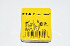 Pack of 4 NEW Eaton Bussmann GMA-3-R Fuse, Cartridge, Fast Acting, 3 A, 250 V, 5mm x 20mm, 0.2'' x 0.79'', GMA Series
