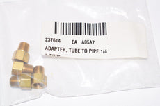Pack of 4 NEW Parker, Tube to Pipe Adapters, 1/4'' Tube, Brass