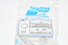 Pack of 5 NEW Fabory 51435 DIN 471 50mm Retaining Rings Type A Stainless Steel Circlips