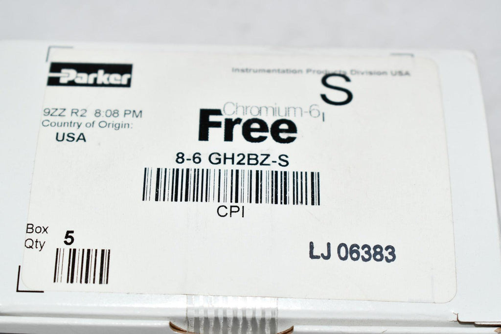 Pack of 5 NEW Parker 86 GH2BZS CPI Inch Tube NPT Female Bulkhead Con