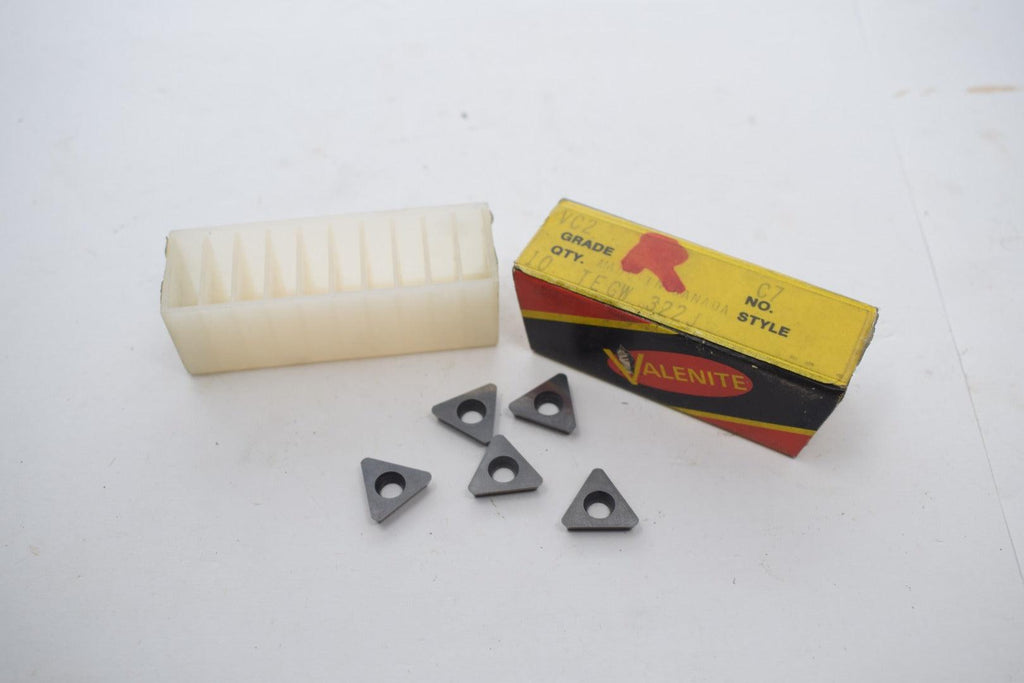 Pack of 5 NEW Valenite TEGW322J VC2 Carbide Inserts
