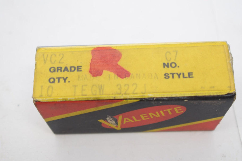 Pack of 5 NEW Valenite TEGW322J VC2 Carbide Inserts