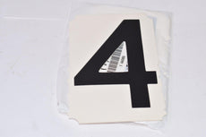 Pack of 8 NEW BRADY Carded Number, 4, Black, 4'' Character Height, 4AD85