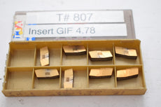 Pack of 8 NEW Iscar GIF 4.78-0.55 Grade: IC808 Carbide Grooving Insert