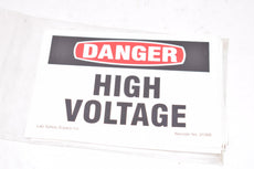 Pack of 8 NEW Lab Safety Supply 21006 Danger High Voltage Stickers 5'' x 4''
