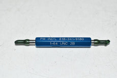 PM Industrial 1-64 UNC-2B Thread Plug Gage GO NO GO Gauge .0629 No Go .0655