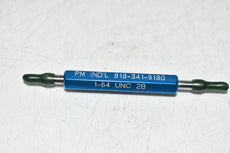 PM Industrial 1-64 UNC-2B Thread Plug Gage GO/NO GO .0629 No Go .0655