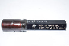 PMC Industries .945-28 UNS-2A Go NO Go Ring Pin Gage Check Plug LO pd .9004