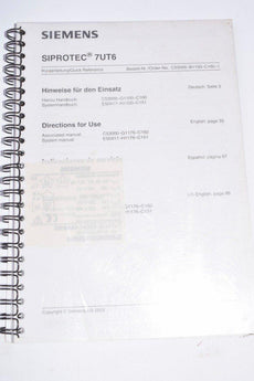 Siemens, Siprotec 7UT6 Manual