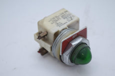 Square D 9001KM1 30mm Push Button, Green Lens Types K, SK or KX, light module, transformer, 110/120 VAC