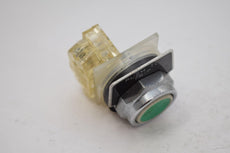 Square D Green Pushbutton Switch Push To Trip W/ Contact Block