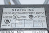 Static Inc. Static Neutralizer Power Supply Model T 230V 7V