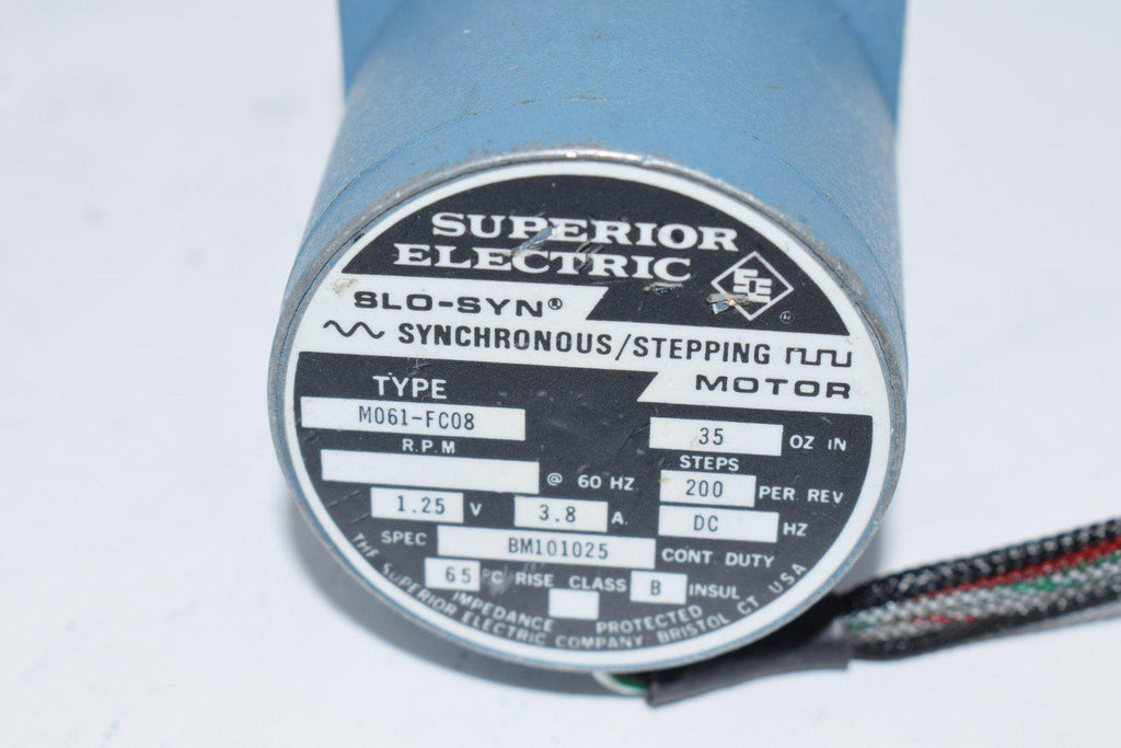 SUPERIOR ELECTRIC SLOSYN M061FC08 STEPPER MOTOR 1.25 VOLTS, DC HZ