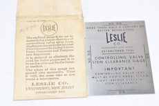 Vintage Leslie Co Controlling Valve Stem Clearance Gage