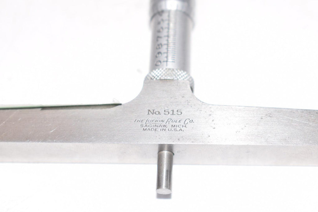 Vintage Lufkin Rule Co No. 515 Blade Depth Micrometer 0-6'' W/ Wooden ...