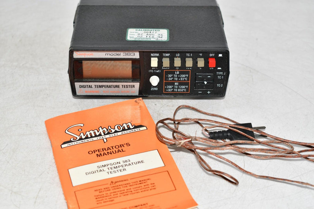 Vintage Simpson 383 Temperature Tester w/ manual