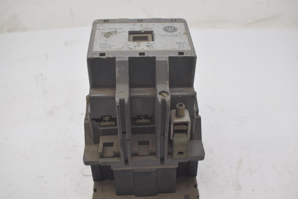 Westinghouse A200M3CAC Motor Starter Contactor w/o relay Size 3