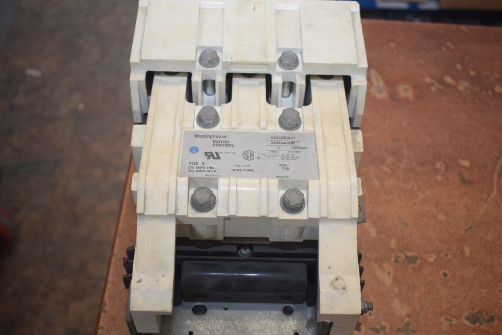 Westinghouse A201K5CAZ1 Size 5 Motor Starter, SZ 5,Contactor, 3-Phase, Model J 2045A40G05