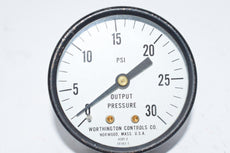 Worthington Controls 4391-2 0-30 Pressure Gage, 2''